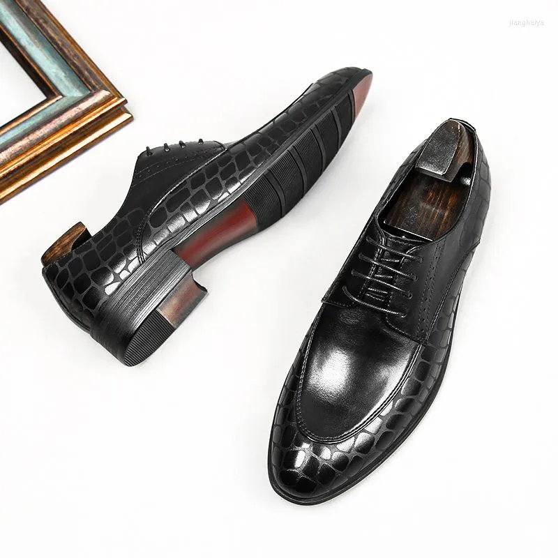 Dress Shoes Formal Leather For Men Lace-up Version Suit Wedding Wear Cowhide Made