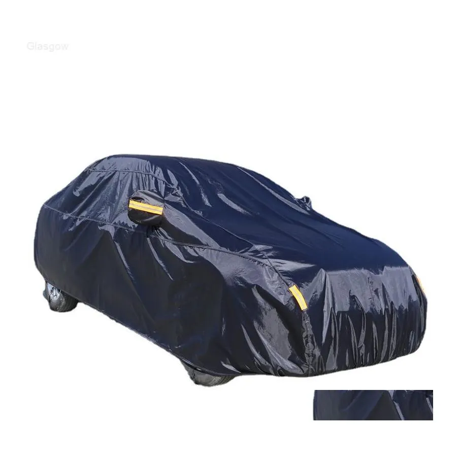 أغطية السيارة ers taffeta Black Oxford قطعة قماش مقاومة للماء Sunsn Truck Rainproof Fabric for Ford Jeep Kia J220907 Drop Dropection Mopiles MO DHCV7
