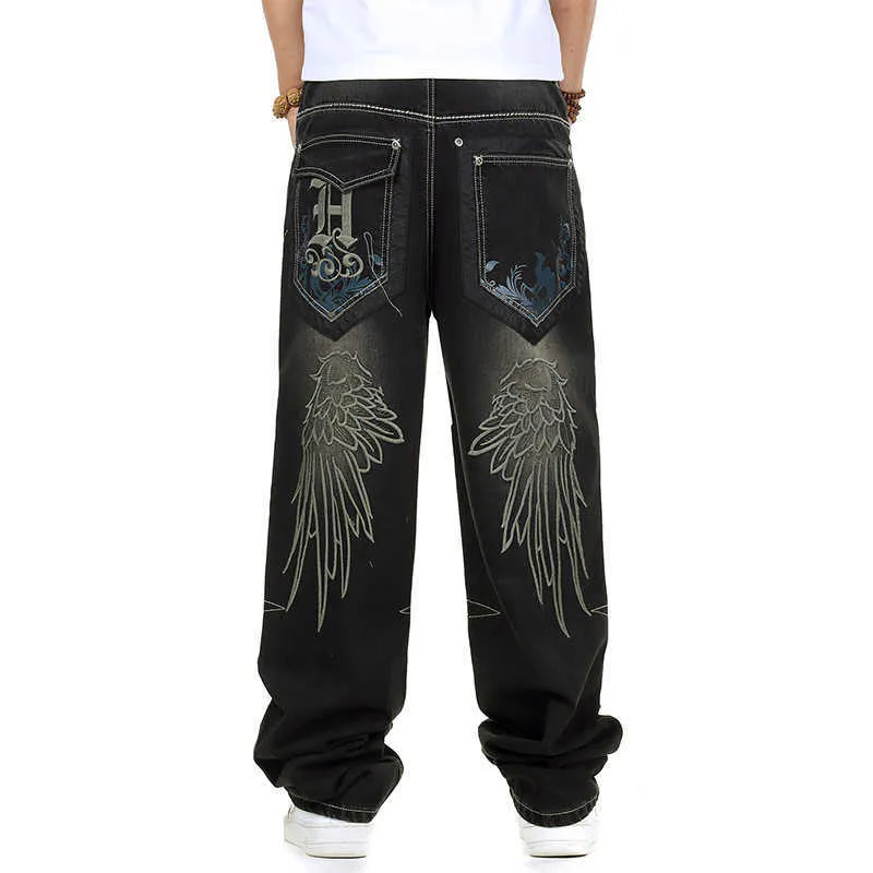 Мужские джинсы хип -хоп вышиваемая вышиваем