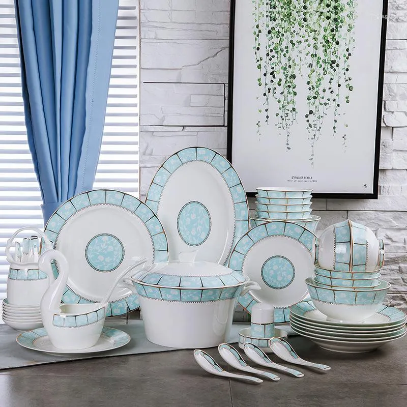 Dinnerware Define moderno tigela simples e prato conjunto jingdezhen cerâmica utensília de mesa de mesa china placas de pauzinhos de pauzinhos domésticos