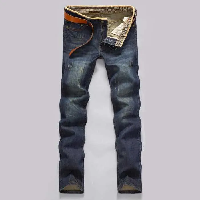 Herren Jeans JEANS Herren Jeans Denim Lange Hose Seluar Panjang Casual Plus Size Hose Jean Lelaki Dunkelblau Regular Z0508