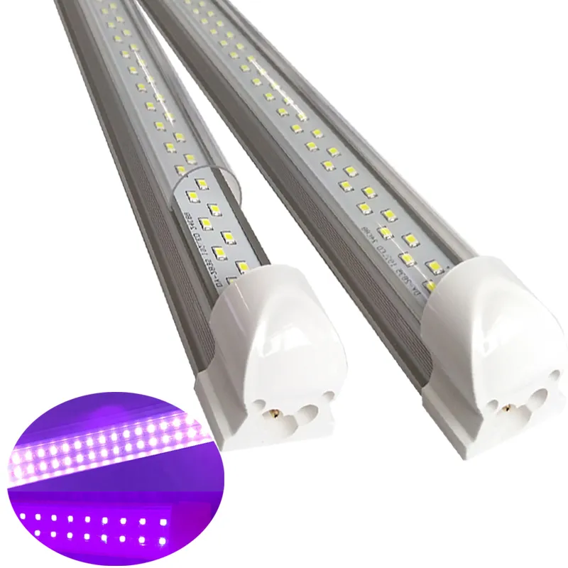 UVA Lights T8 Integrated Tube UVA Blacklight Lamps 1ft 2ft 3ft 4ft 5ft 6ft 8ft Lighting Ultra Violet LED Flood Light for Dance Party Blacklight Body