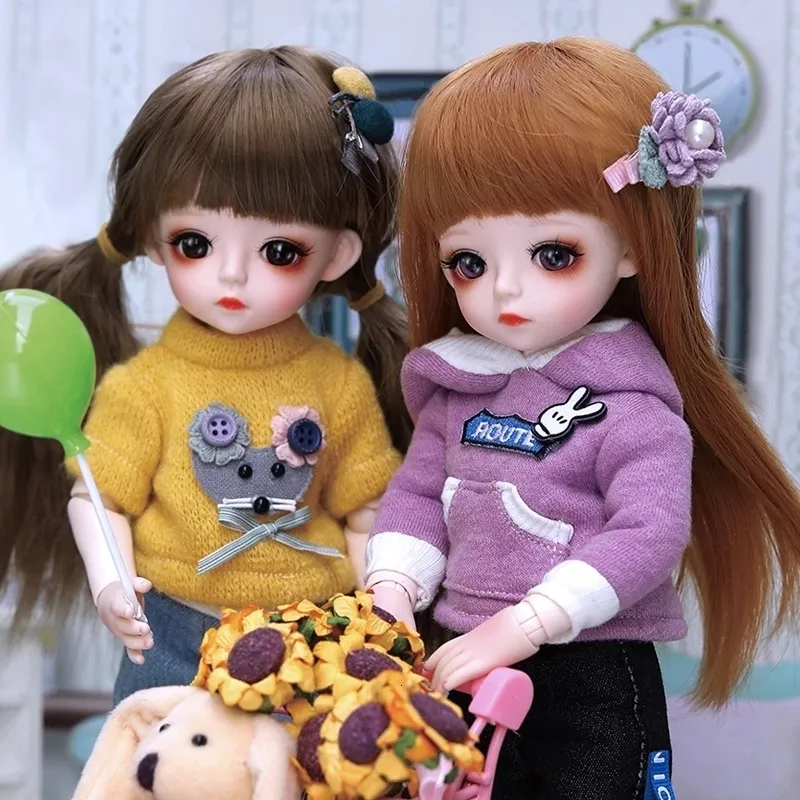 Dolls 30CM Fashion Bjd Doll 18 Joints Beauty Make Up DIY Bjd Dolls With Clothes Suit Gifts For Girl Handmade Beauty Toy 1/6 BJD 230508