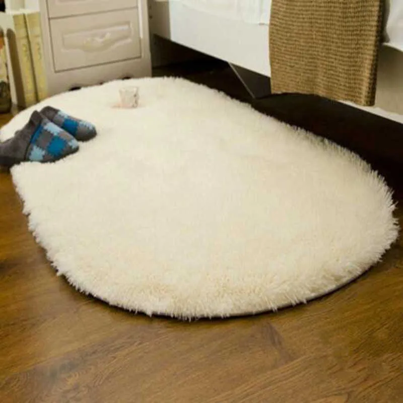 Offre spéciale tapis ovales pour salon canapé-lit Bedides tapis doux tapis antidérapant chambre tapis décoration de la maison Tapetes