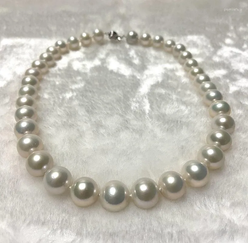 Chains Natural Pearl Necklace Fine Jewelry Round 13-14mm White Sea Pearls Hand Made Necklaces For Women Gift