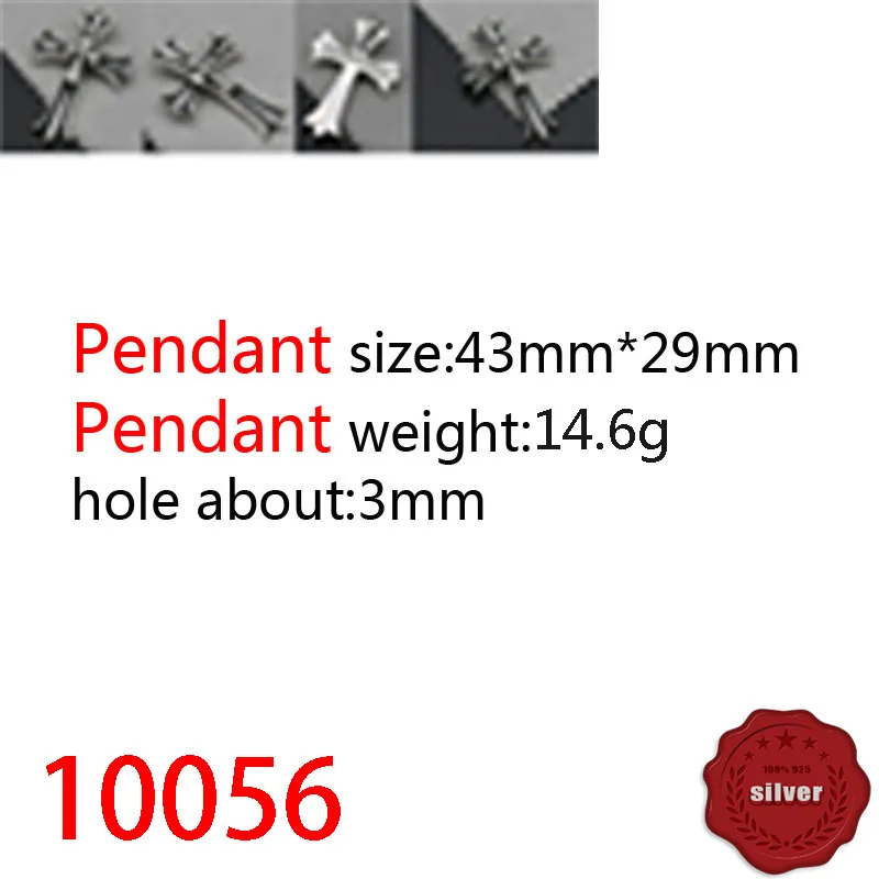 10056 Fashionable S925 Sterling Silver Retro Cross Flower Pendant Net Red Couple Creative Letter Personalized Classic Punk Hip Hop Style