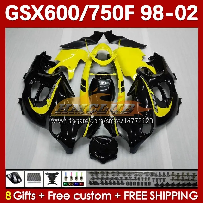 Suzuki için Vücut Sarı Stok GSXF750 GSXF600 Katana GSXF 600 750 CC 600cc 750cc 1998 1999 2000 2001 2002 169no.51 GSX750F GSXF-600 GSXF-750 F