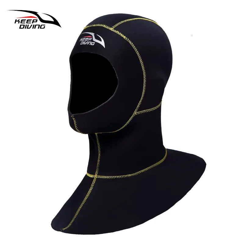 Bonnets de natation KEEP DIVING 3mm Capuche de plongée sous-marine en néoprène avec épaule Équipement de plongée en apnée Chapeau Bonnet Hiver Nager Combinaison chaude Chasse sous-marine 230508