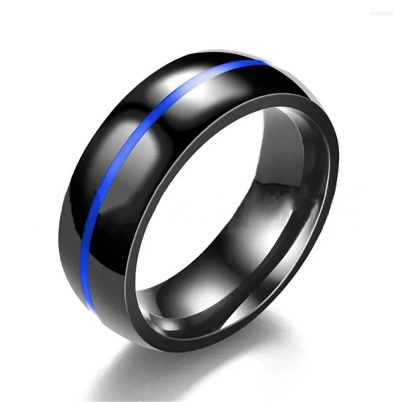 Wedding Rings Men S Stainless Steel Simple Glossy Ring Inlaid