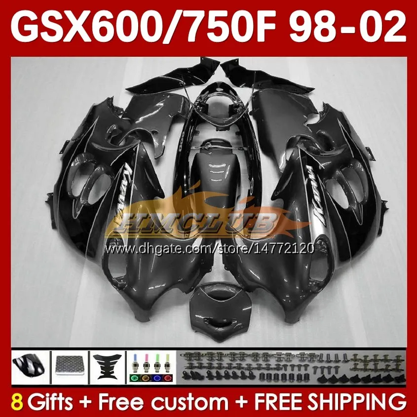Body for Suzuki GSXF750 GSXF600 KATANA GSXF 600 750 CC 600CC 750CC 1998 1999 2000 2001 2002 169NO.85 GSX750F GSXF-600 GSXF-750 GSX600F 98 99 00 01 02 Fairing Black