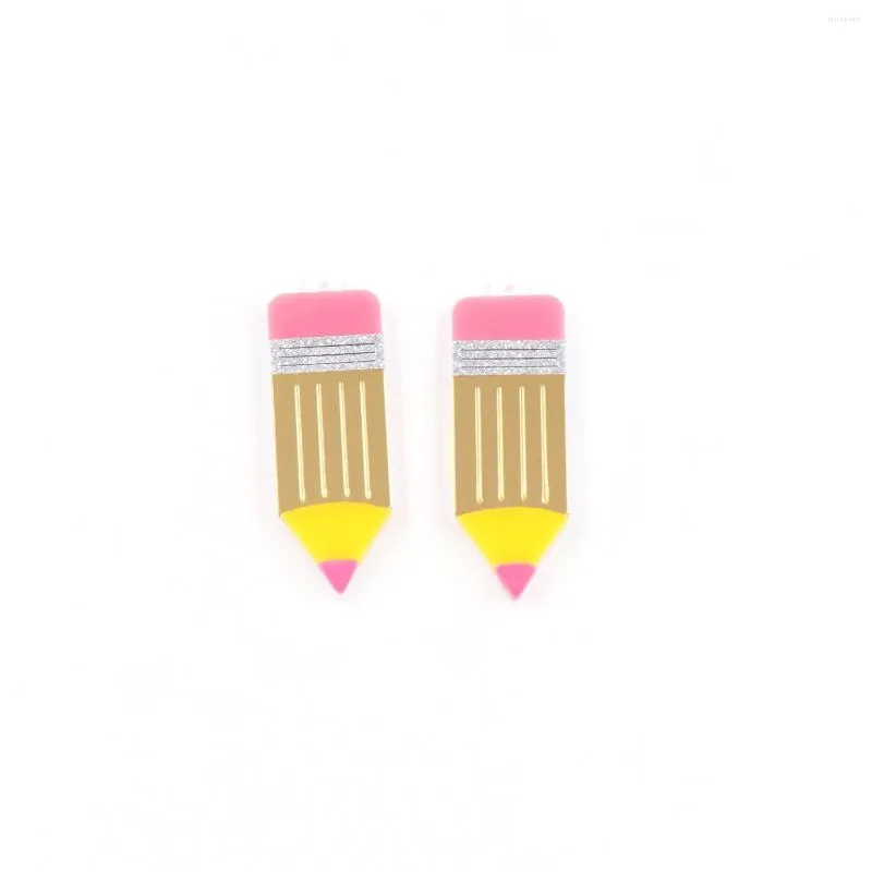 Boucles d'oreilles pendantes crayon acrylique pour accessoires de bijoux en plastique de cadeau de professeur découpé au Laser