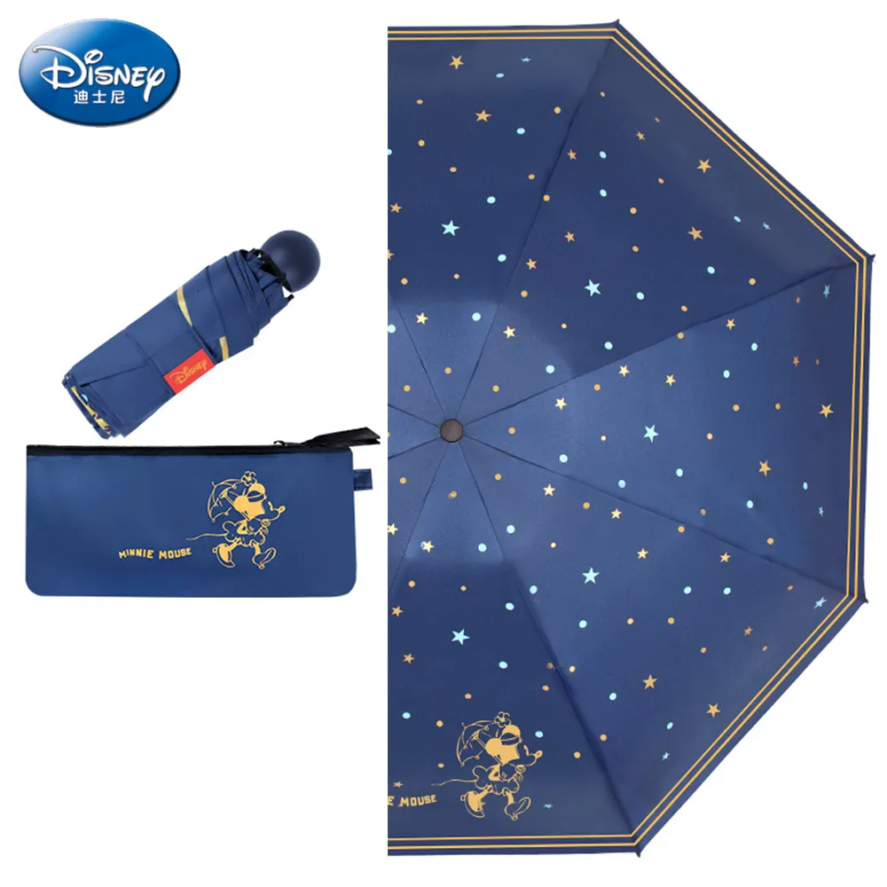  Umbrella Dual-use Simple Retro Dot Literary  Mouse  Kawaii Children Five-Fold Umbrella Manual Shrink