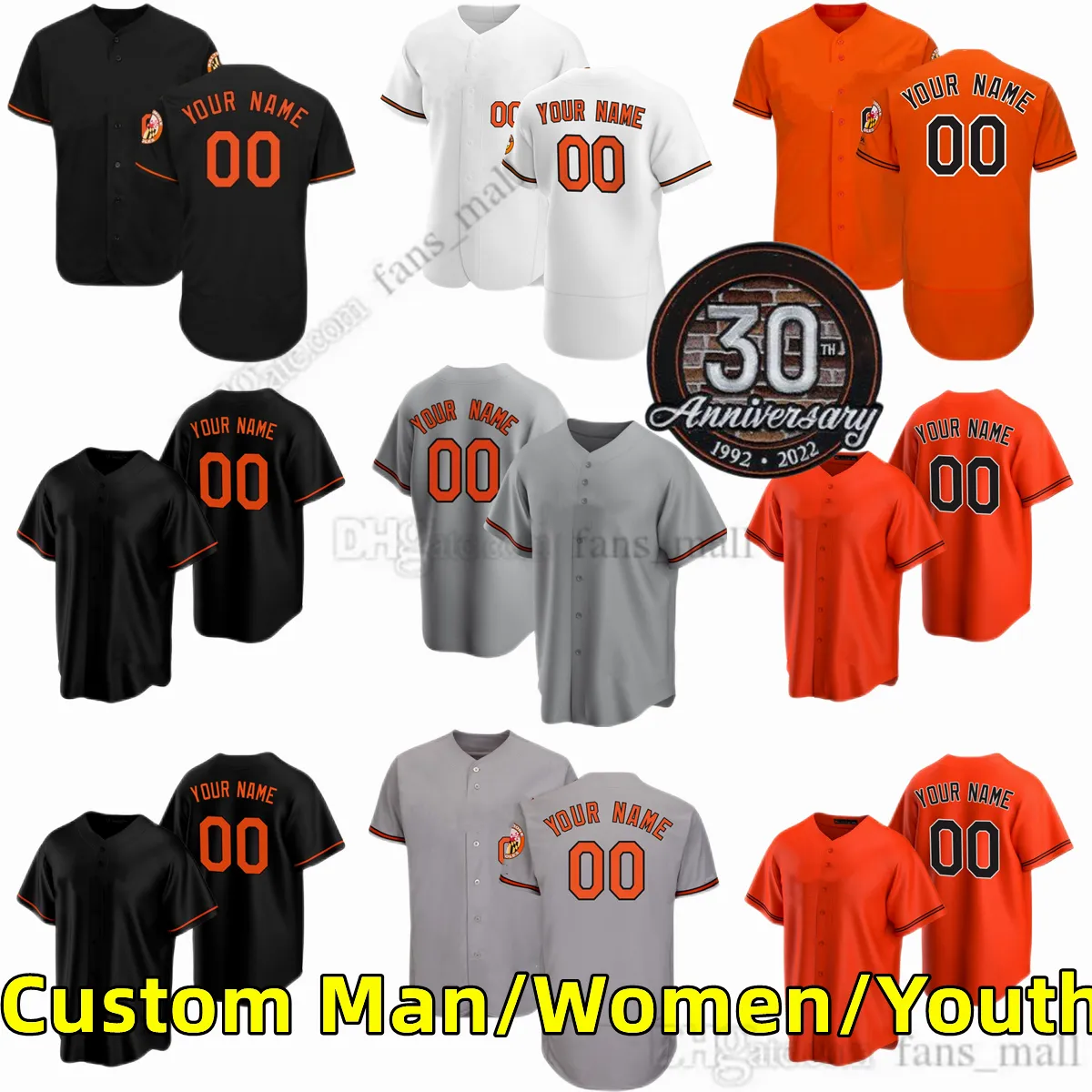 8 Maglia da baseball personalizzata Cal Ripken Jr. S-6XL 34 Joey Krehbiel Dean Kremer Cionel Perez Dillon Tate Austin Voth Spenser Watkins Adley Rutschman Tyler Nevin Maglie