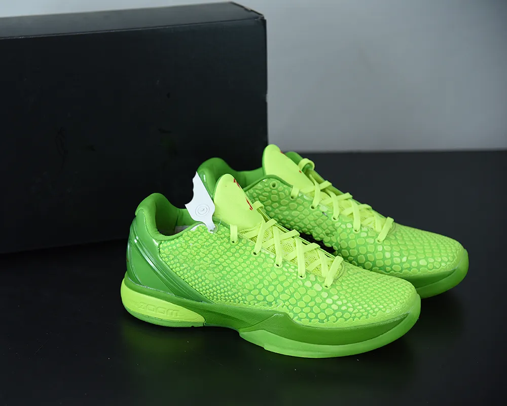 Mens Basketball Shoes Mamba 6 Protro Grinch Green Apple Volt Crimson Black Outdoor Sports SNKRS With Box