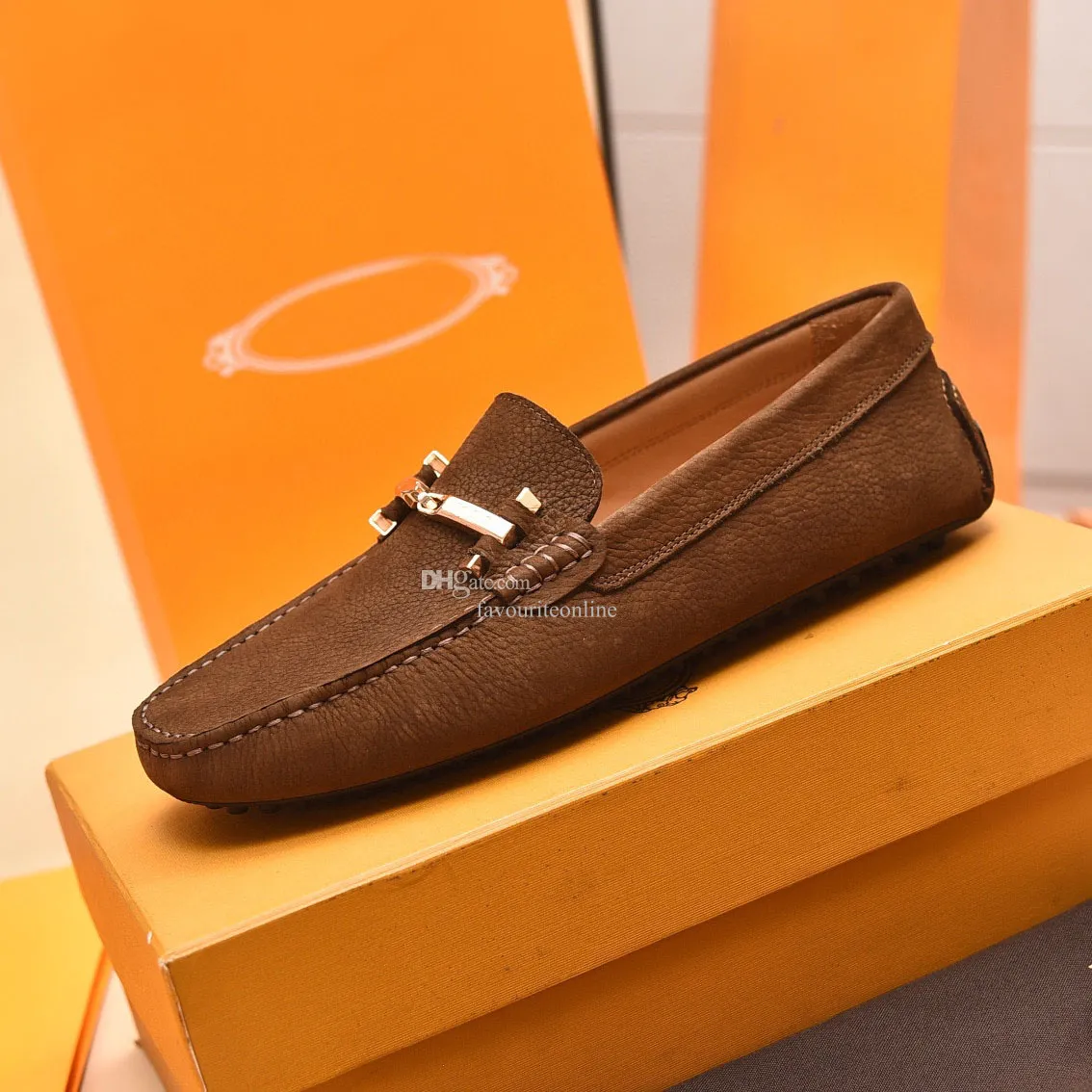 Luxuremerk heren Driving Dress Shoes Loafers met metalen Gommino echte lederen schoen T0DS-maat 38-45