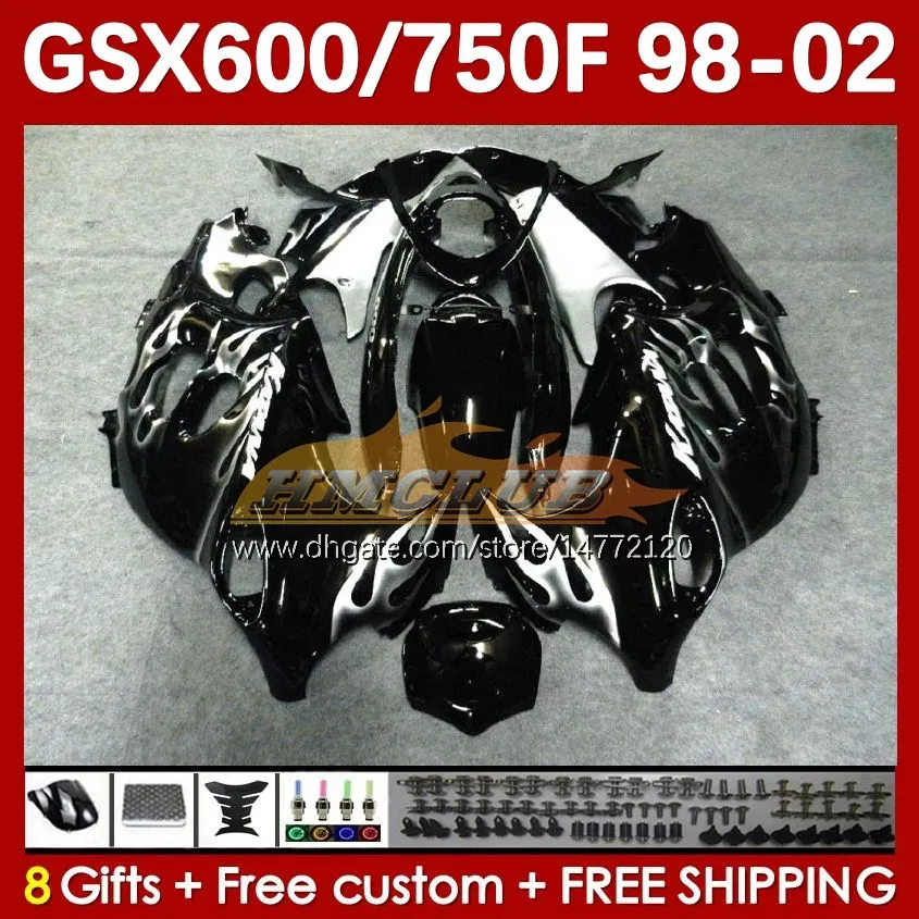 Korpus dla SUZUKI GSXF750 GSXF600 KATANA GSXF 600 750 CC 600CC 750CC 1998 1999 2000 2001 2002 169 nr 31 GSX750F GSXF-600 GSXF-750 GSX600F 98 99 00 01 02 Fairing płomienie srebrny y