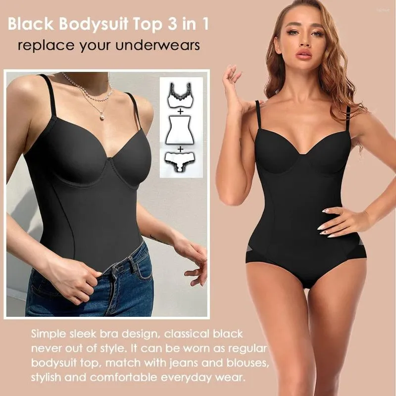 Seamless Tummy Control Bodysuit With Built In Backless Body Shaper