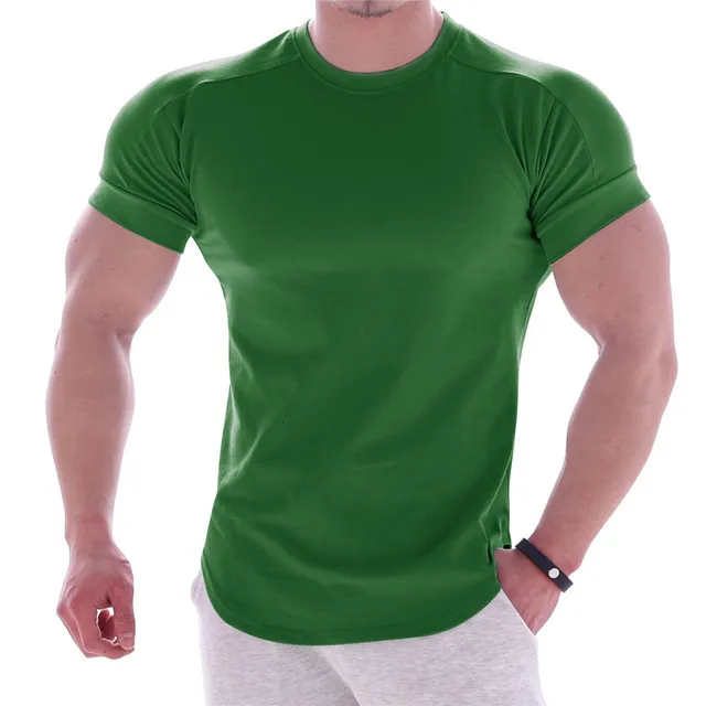 T-shirts pour hommes Gym T-shirt Hommes T-shirt à manches courtes Casual blanc Slim t-shirt Homme Fitness Bodybuilding Workout Tee Tops Vêtements d'été 230508