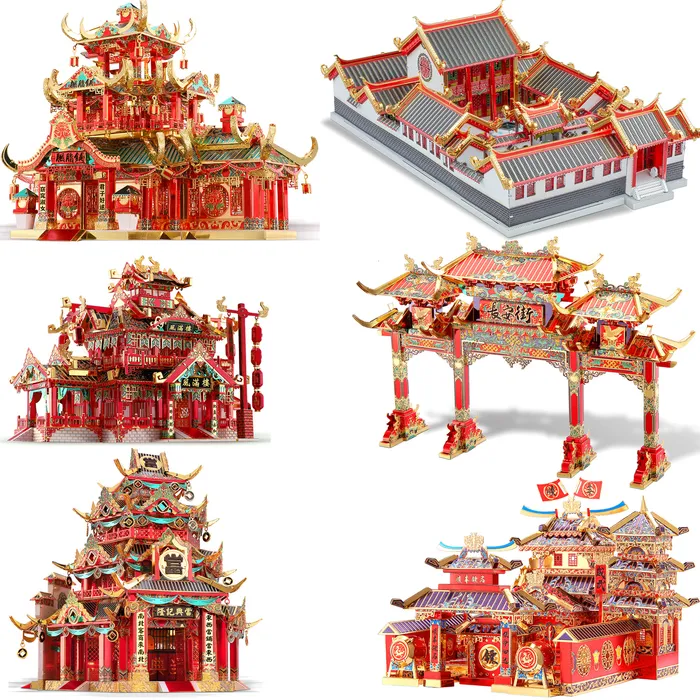 3D Puzzles Piececool 3D Metal Puzzle for Adult Chinese Style Building Kits DIY Model for Kids Jigsaw Toy 230508