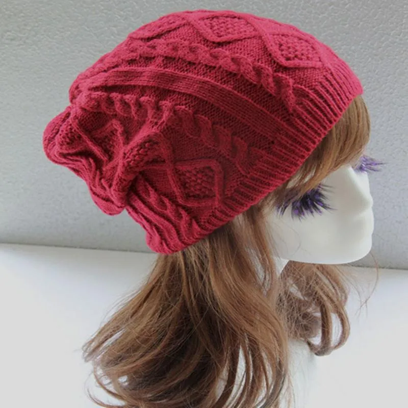 Czapki czapki/czaszki czaszki zima vrouwen gebreide muts skręć ONTWERP PULURY HERFST Warm czaszka czaszka Motorkap Femme Gorros Mjer Invierno