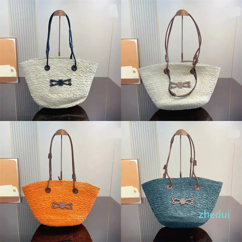 2023-Beach bags totes Raffia 빨대 짠 가방 어깨 크로스 바디 큰 핸드백 레이디 지갑 지갑 쇼핑 휴일