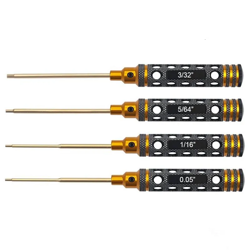 Screwdrivers 4Pcs RJXHOBBY Hex Screwdriver Tools Kit 0.05" 1/16" 5/64" 3/32" for RC Drone Models Repairing 230508