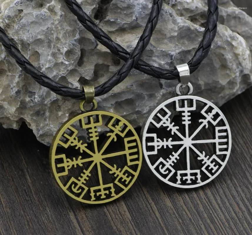 Pendentif Colliers Youe Shone Amulette Pantgram Rune Norse Viking Odin's Symbol Of Runic Collier Runes Vegvisir Compass 2 Couleur