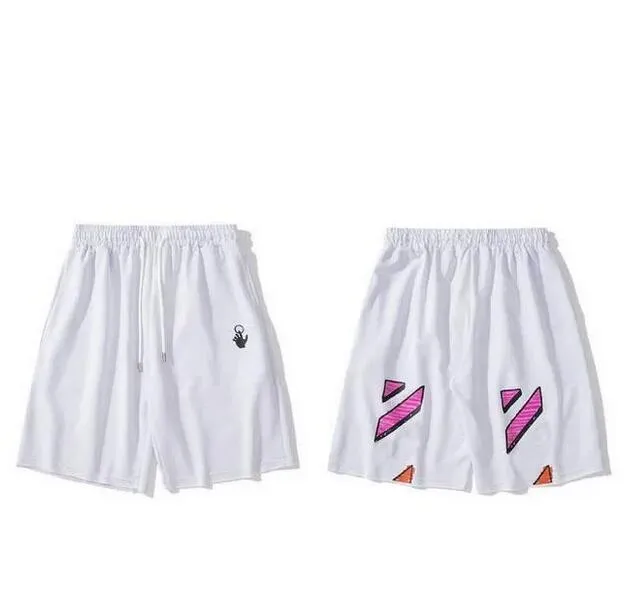 Off Shorts White Brand White Mens Diseñador de verano Shorts Melting Offs Shorts Helado Flecha impresa en White Harajuku High Street Casual Sho 8698