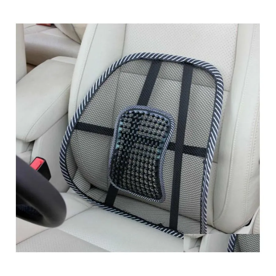 Seat Cushions Chair Back Support Mas Cushion Mesh Relief Lumbar Brace Car Truck Office Home Drop Delivery Mobiles Motorcycles Interi Dhmz0