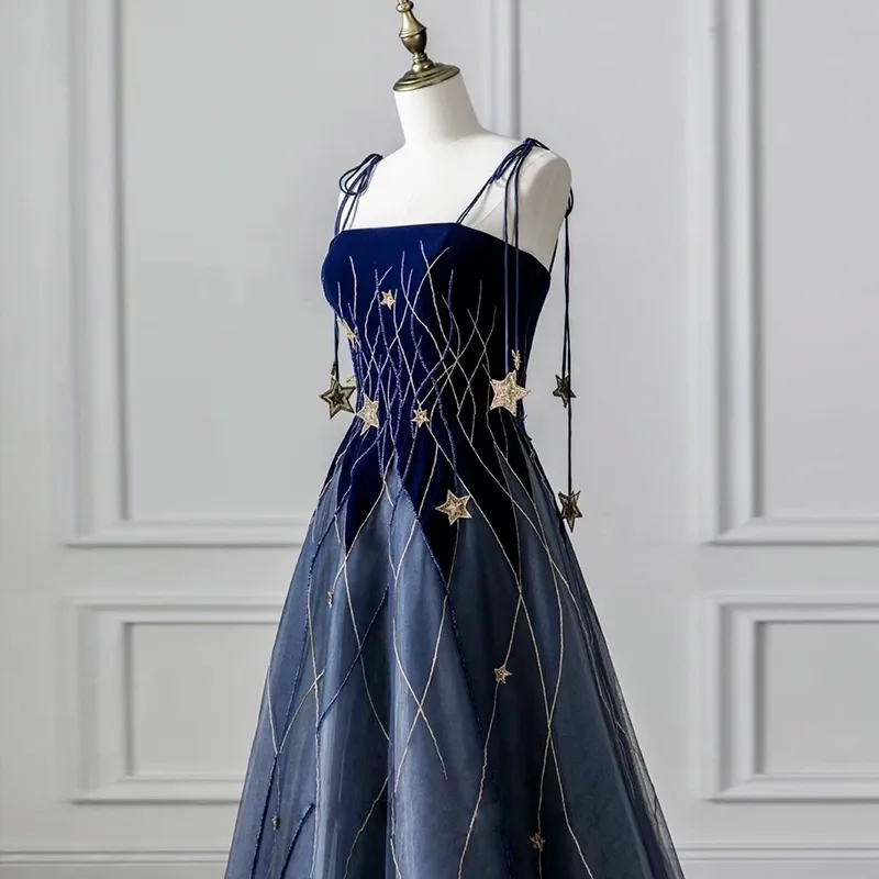 Navy dress with gold stars outlet
