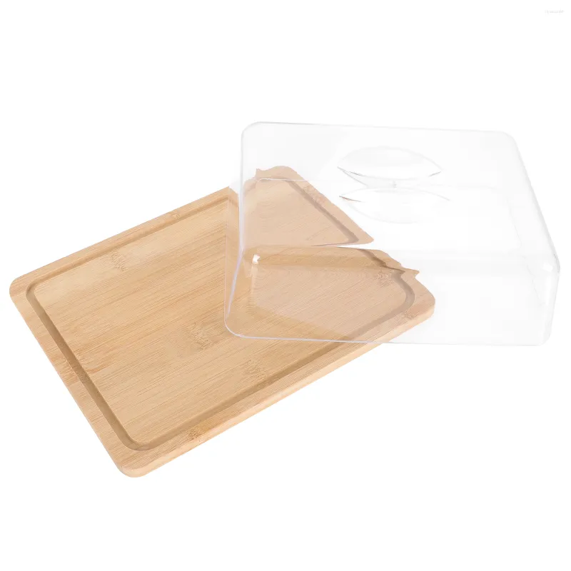 Plastic Plate Set Snack Box Lid Butter Container Fridge Dish