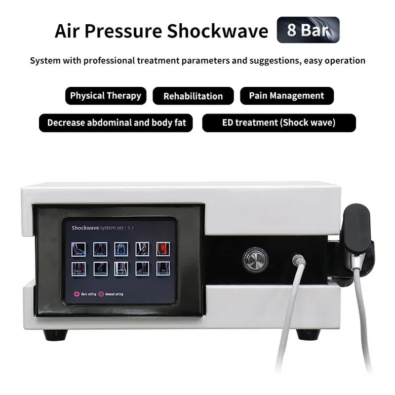 Radial Air Pressure Shockwave Therapy Machine Pain Relief ED Treatment Pneumatic Shock Wave Extracorporeal Physiotherapy Body Massager Health Care Tools