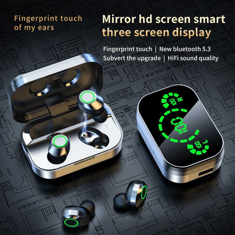 Cuffie Bluetooth 5.3 Con ENC E 4 Microfoni | IP7 Impermeabili Con Display LED | 56 Ore Di Riproduzione | Bianche