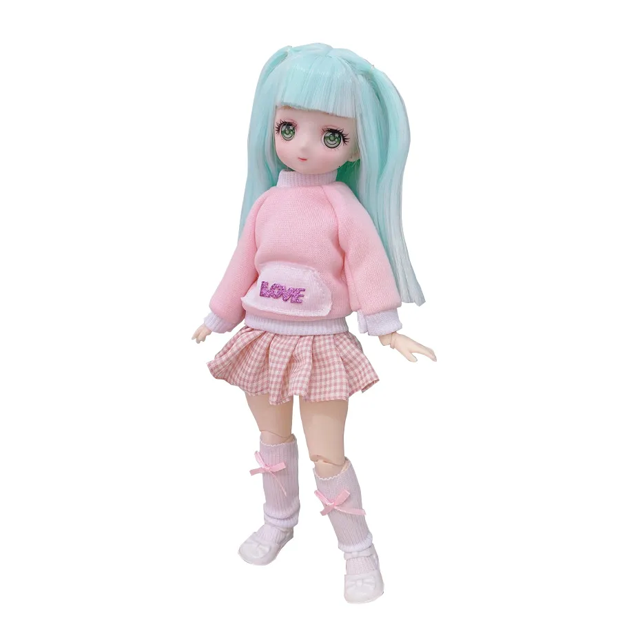 Dolls 1 6 Bjd Anime Dolls For kids Girls 6 to 9 Years and 7 to 10 Years Ball jointed Comic Face Doll 30cm with Dresses Toy for Girls 230508