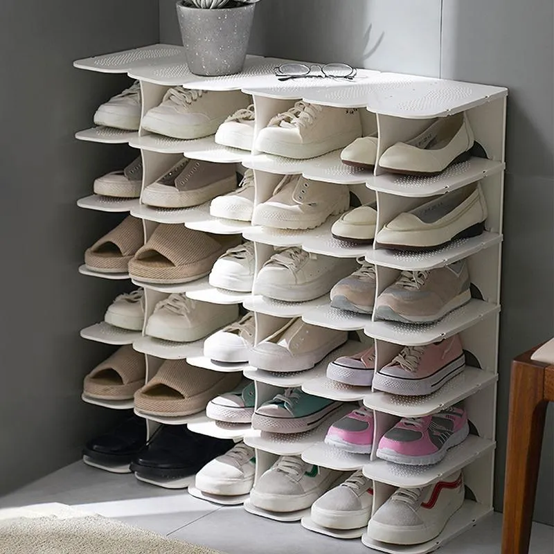 Storage DIY Assembly 6 Layers Stackable Shoe Organizer Shoe Shelf Shoe Rack Stand Space Saving Shoe Hanger Shoe Box Cabinet Storage Rack