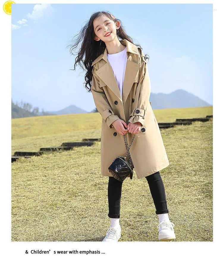 2023 Fashionable Girls Spring Jacket Medium Length Windbreaker