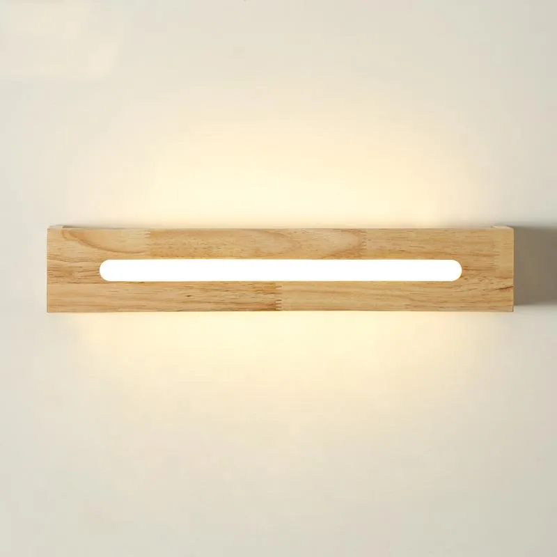 Wall Lamps Japanese LED Wood Lamp Stairways Bathroom Bedroom Bedside 110-240V