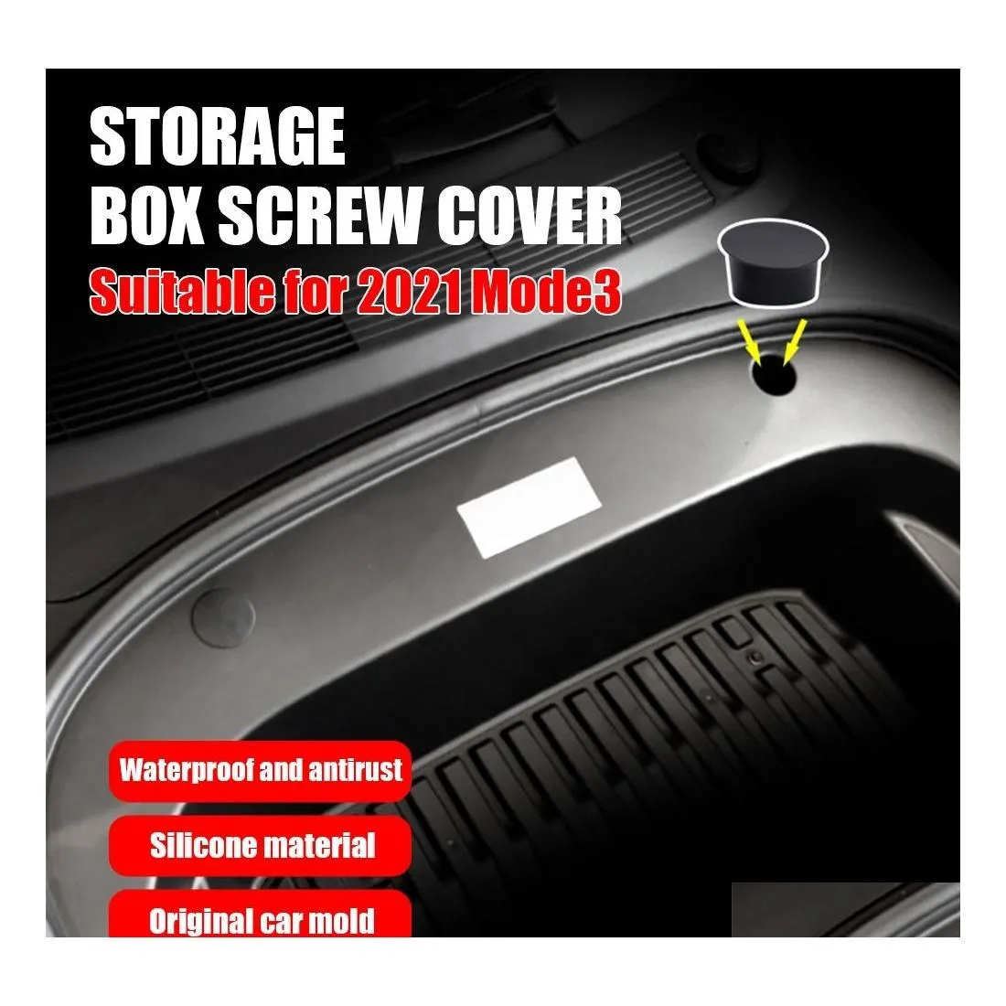 Organizador de carros 2pcs/lote parafuso de tronco dianteiro ER preto estilo antidust poofproof Storage Storage Protector para tesla modelo 3 y 2021 gota del dhagr