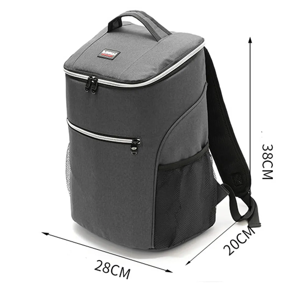 Ice Packsisothermic Påsar 20L 600D Oxford Big Cooler Bag Thermo Lunch Picnic Box Isolerad cool ryggsäck Ice Pack Fresh Thermal Shoulder Bags 230506