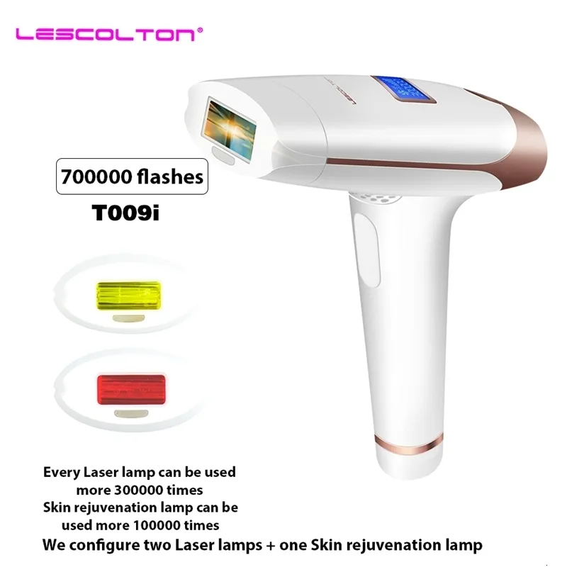 Epilator Lescolton 3in1 700000 Pulsed IPL Laser Hårborttagningsenhet Permanent Hårborttagning IPL Laser Epilator Armpit Hårborttagningsmaskin 230508