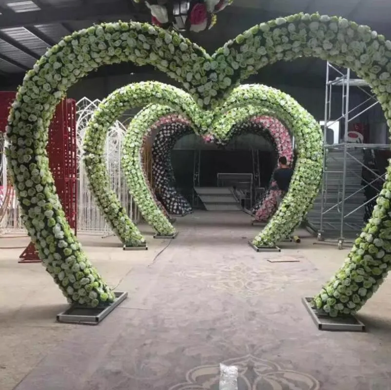 Party Decoration Customer-Custom Heavy Duty Large Metal Heart Shape Wedding Arch Gardens Frame Standparty