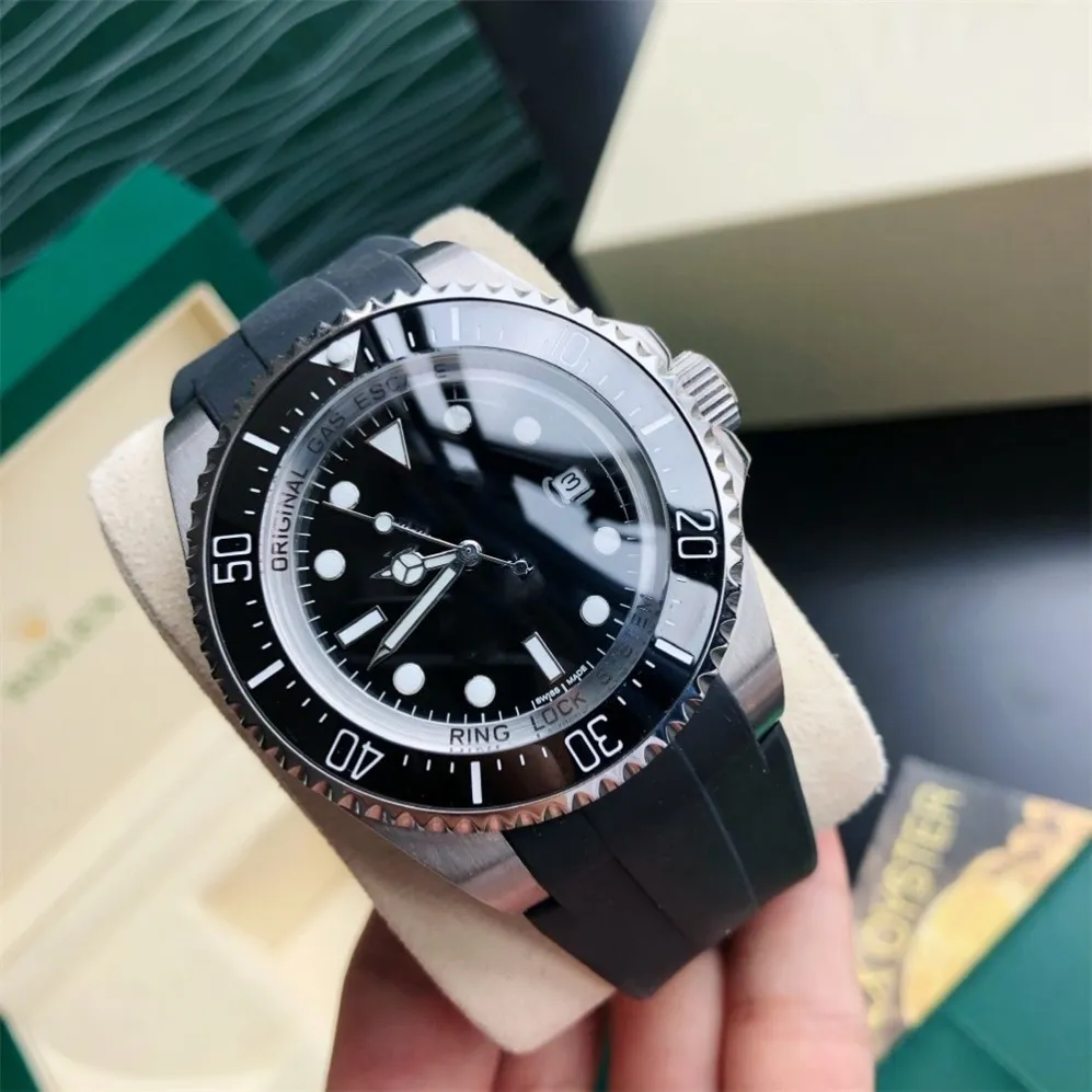 2023 z pudełkiem męskie automatyczne zegarki mechaniczne ceramiki 44 mm gumowe stalowe ślizganie się pływające zegar Sapphire Luminous zegarek Montre de Luxe