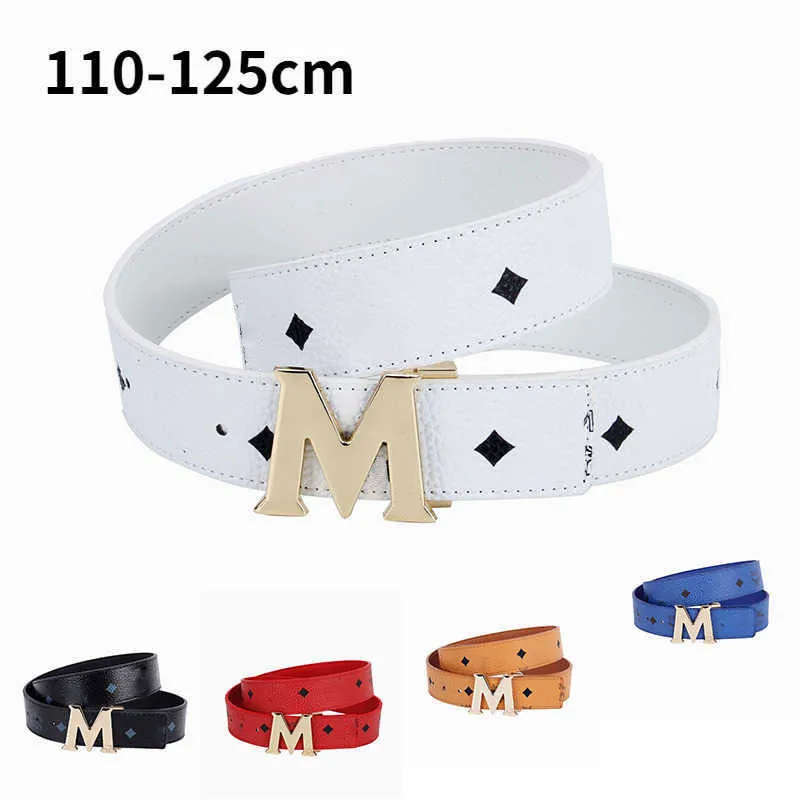 Genuine Leather Men s Belt with Letter M Buckle Black White Red Blue Yellow Classic Luxury for Work Party Wedding