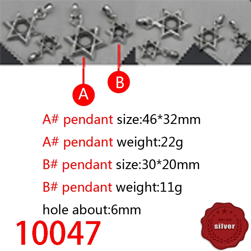 10047 Moda S925 Sterling Silver Retro Cross Flower Pendente Net Red Coppia Creativa Sei Stelle Lettera Personalizzata Classic Punk Hip Hop Style