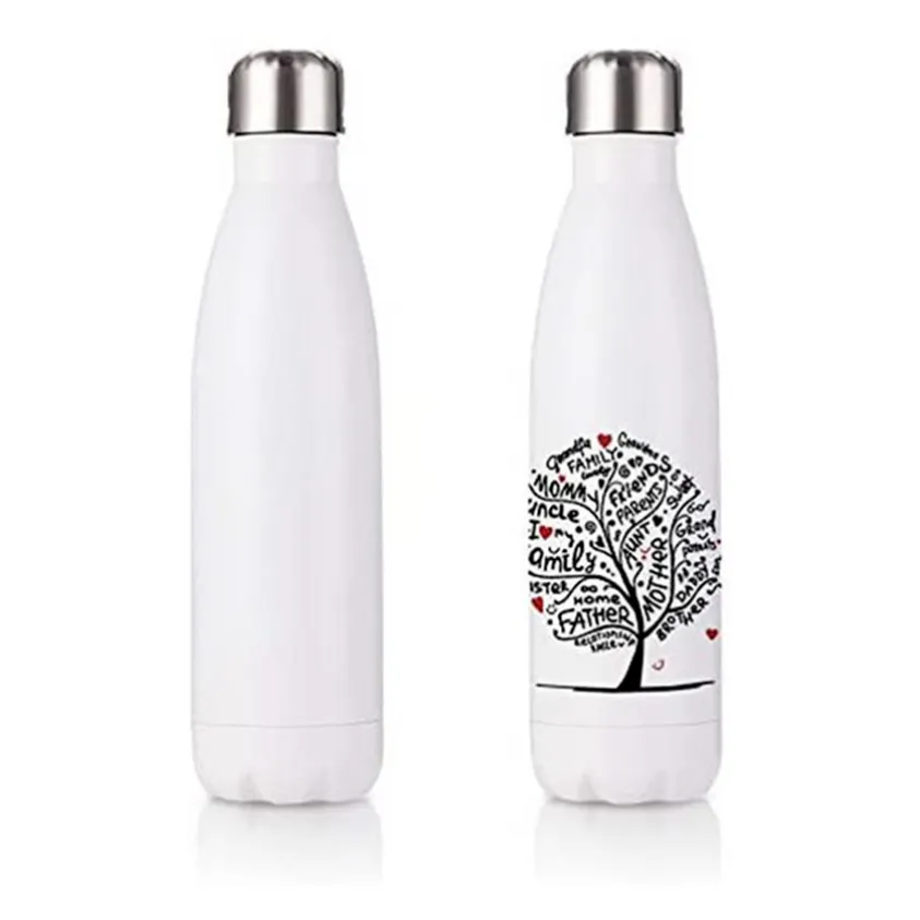 Blank Sublimation Diy 17oz Cola A vácuo Flask Sports Water Bottle Bottle Aço inoxidável Thermos de parede dupla com tampa FY4604 1020