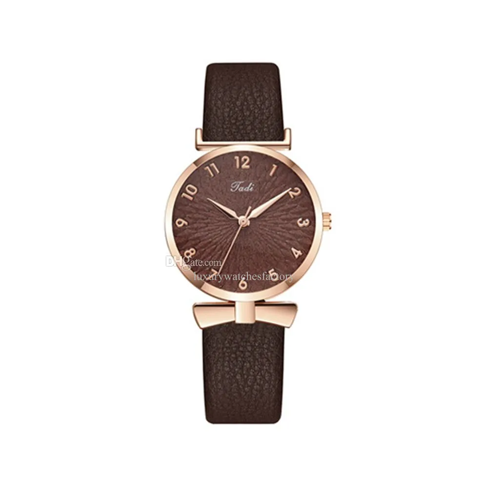 HBP Luxury Ladies Horloges Fashion Dial Electronic Movement Quartz Watch Lederen Strap Designer Polshorloges Casual Clock Business Gifts