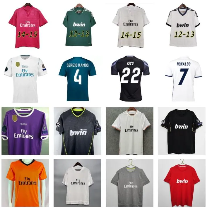 2011 2012 2013 2014 2015 2016 Real Madrids Retro Futebol Jerseys Clássico 10 11 12 13 14 Ronaldo Camisas de Futebol Vintage Di Maria Maillot