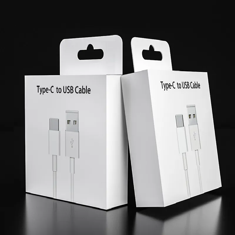 1m 3ft 2m 6ft Beyaz Tip C USB-C Kabloları Mikro 5pin Kablo Kablosu Samsung Galaxy S10 S8 Not 2 4 10 S20 S23 HTC HUAWEI Perakende Kutusu