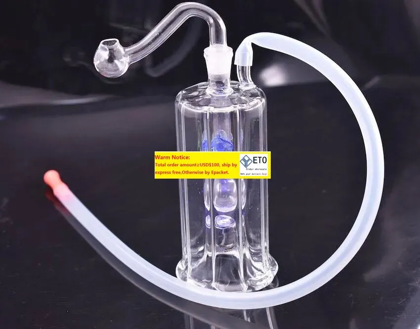 Nyaste designglas dab rigg bongs unika mini automatisk flerfärgad LED -ljus 5 "tum återvinnsolje rigglas för rökning med slang