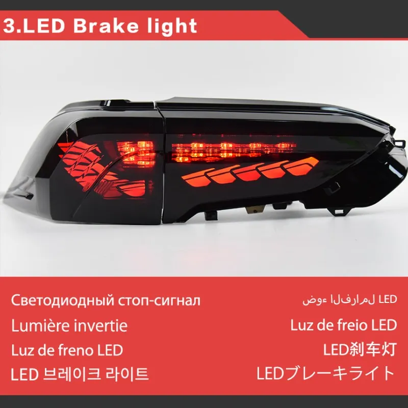 Auto-Heckleuchte für 20 19–20 22 Toyota RAV4 Rücklichtmontage, Upgrade LED  Dragon Scale Lauflicht, dynamisches Blinker-Bremslicht